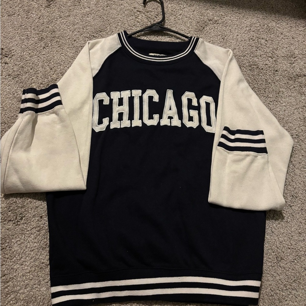 Chicago Navy Blue and White Sweater